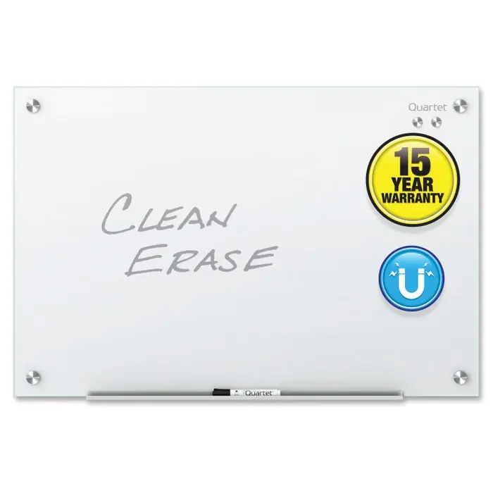Last Chance Quartet Infinity Magnetic Glass Marker Board, Frameless, 96 x 48 Inches, White